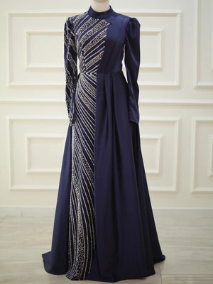 Adel Tesettür Abiye - FioraofDress - tesettur - abiye - lacivert - 48 - hijab - evening - dress