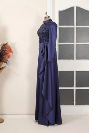 Adriana Tesettür Abiye - FioraofDress - tesettur - abiye - LACİVERT - 36 - hijab - evening - dress