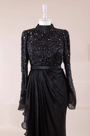 Ahenk Tesettür Abiye - FioraofDress - tesettur - abiye - SİYAH - 38 - hijab - evening - dress