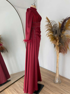 Alina Abiye - FioraofDress - tesettur - abiye - 48 - soğan kabuğu - hijab - evening - dress