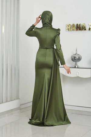 Alissa Tesettür Abiye - FioraofDress - tesettur - abiye - 44 - haki - hijab - evening - dress