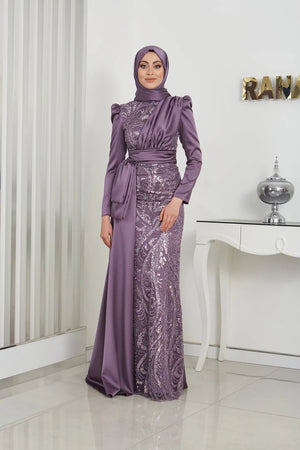 Alissa Tesettür Abiye - FioraofDress - tesettur - abiye - 44 - erguvan - hijab - evening - dress