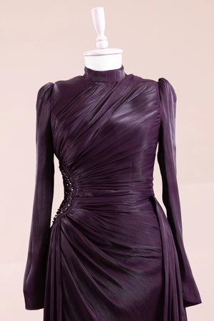 Amaris Tesettür Abiye - FioraofDress - tesettur - abiye - Ametist Moru - 38 - hijab - evening - dress