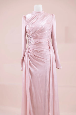 Amaris Tesettür Abiye - FioraofDress - tesettur - abiye - Pudra - 38 - hijab - evening - dress