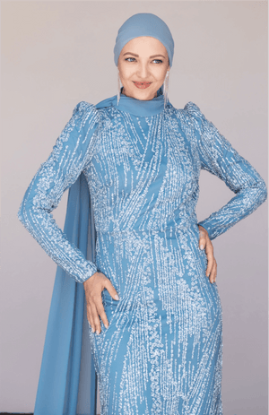 Ambra Tesettür Abiye - FioraofDress - tesettur - abiye - 44 - Mavii - hijab - evening - dress