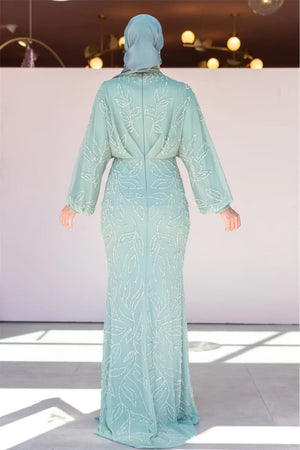 Asel Tesettür Abiye - FioraofDress - tesettur - abiye - MİNT - 38 - hijab - evening - dress