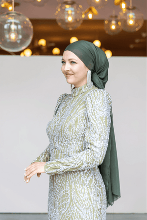 Asilen Tesettür Abiye - FioraofDress - tesettur - abiye - 44 - Yağı Yeşil - hijab - evening - dress