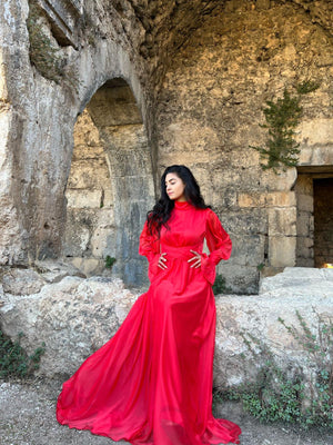 Aurora Tesettür Abiye - FioraofDress - tesettur - abiye - Kırmızı - 36 - hijab - evening - dress