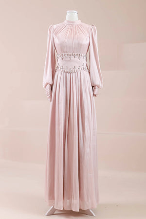 Belora Tesettür Abiye - FioraofDress - tesettur - abiye - Pudra - 38 - hijab - evening - dress