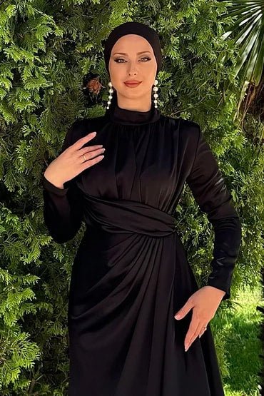 Berra - FioraofDress - tesettur - abiye - Siyahh - 36 - hijab - evening - dress