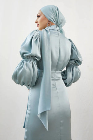 Birsu Su Yeşili Tesettür Abiye - FioraofDress - tesettur - abiye - 44 - SU YEŞİLİ - hijab - evening - dress