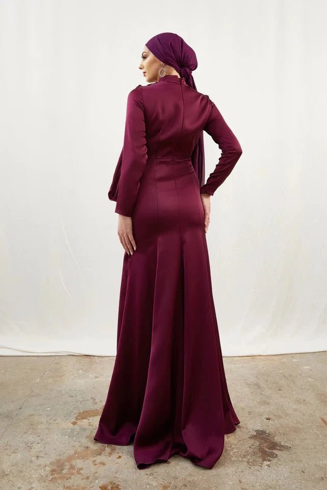 Damla Mürdüm Tesettür Abiye - FioraofDress - tesettur - abiye - 42 - Mürdüm - hijab - evening - dress