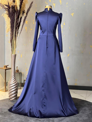 Damla Tesettür Abiye Lacivert - FioraofDress - tesettur - abiye - 48 - hijab - evening - dress