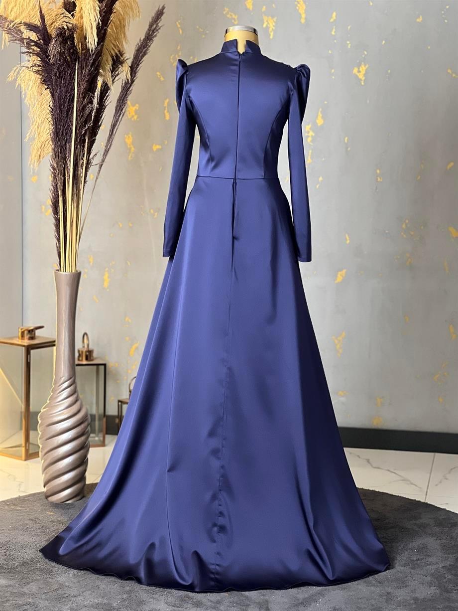 Damla Tesettür Abiye Lacivert - FioraofDress - tesettur - abiye - 48 - hijab - evening - dress