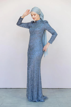 Diamont Tesettur Abiye - FioraofDress - tesettur - abiye - antrasitt - 36 - hijab - evening - dress