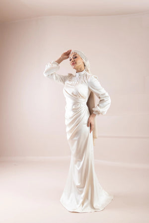 Duru Tesettür Abiye - FioraofDress - tesettur - abiye - Ekru - 38 - hijab - evening - dress