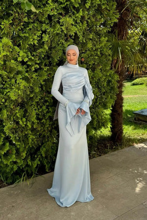 Ela Tesetür Abiye - FioraofDress - tesettur - abiye - 36 - BEBE MAVİSİ - hijab - evening - dress