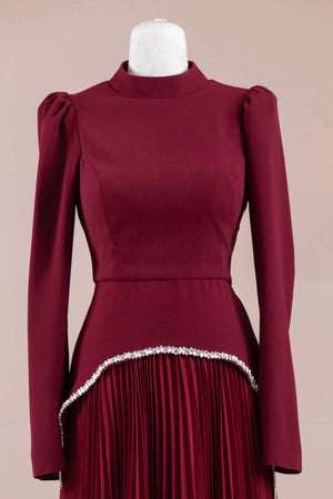 Elise Tesettür Abiye - FioraofDress - tesettur - abiye - BORDO - 38 - hijab - evening - dress