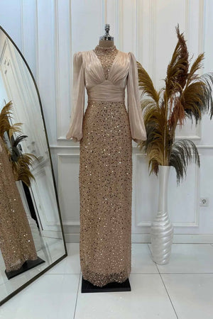 Ella Tesettür Abiye - FioraofDress - tesettur - abiye - rose - 38 - hijab - evening - dress