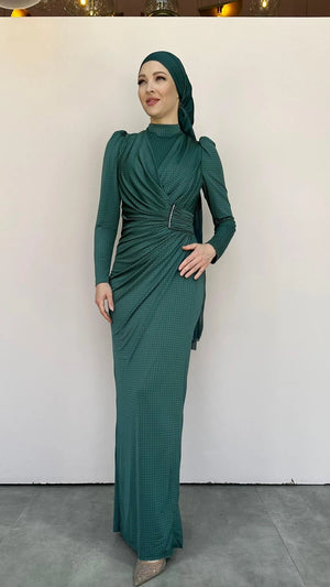 Elmas Tesettür Abiye - FioraofDress - tesettur - abiye - 44 - zümrüt - hijab - evening - dress