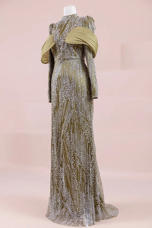 Empress Tesettür Abiye - FioraofDress - tesettur - abiye - YAĞ YEŞİLİ - 36 - hijab - evening - dress