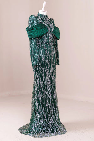 Empress Tesettür Abiye - FioraofDress - tesettur - abiye - zümrüt - 36 - hijab - evening - dress