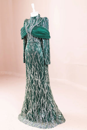 Empress Tesettür Abiye - FioraofDress - tesettur - abiye - zümrüt - 36 - hijab - evening - dress