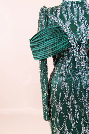 Empress Tesettür Abiye - FioraofDress - tesettur - abiye - zümrüt - 36 - hijab - evening - dress