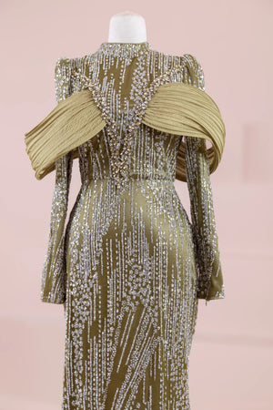 Empress Tesettür Abiye - FioraofDress - tesettur - abiye - YAĞ YEŞİLİ - 36 - hijab - evening - dress