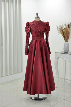 Endam Tesettür Abiye - FioraofDress - tesettur - abiye - 52 - BORDO - hijab - evening - dress