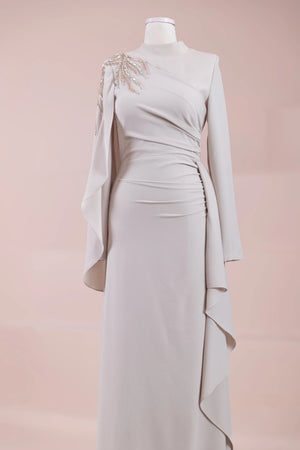 Enva Tesetür Abiye - FioraofDress - tesettur - abiye - BEJ - 38 - hijab - evening - dress