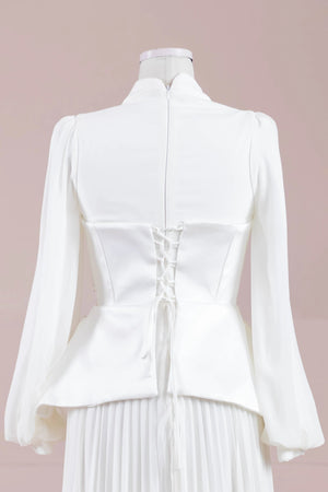 Eyla Tesettür Abiye - FioraofDress - tesettur - abiye - Beyaz - 36 - hijab - evening - dress