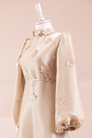 Flowers Tesettür Abiye - FioraofDress - tesettur - abiye - Bej - 36 - hijab - evening - dress