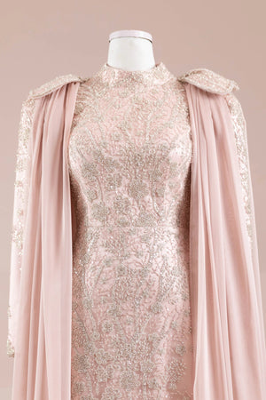 Glam Tesettür Abiye - FioraofDress - tesettur - abiye - Pudra - 38 - hijab - evening - dress