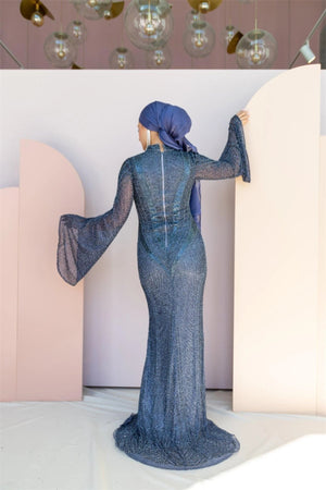 Handmade Embroidered AH1025 - FioraofDress - tesettur - abiye - 48 - hijab - evening - dress