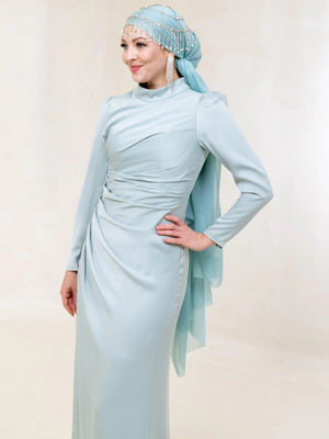 İnci Taş Tesettür Abiye - FioraofDress - tesettur - abiye - 44 - Su Yeşili - hijab - evening - dress