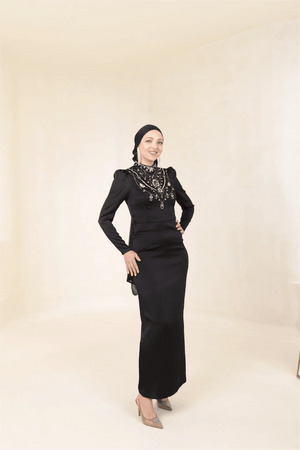 Irene Tesettür Abiye - FioraofDress - tesettur - abiye - 46 - Siyahh - hijab - evening - dress