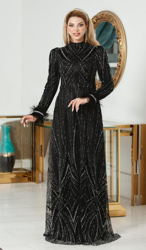 Işıltılı Safir Tesettür Abiye - FioraofDress - tesettur - abiye - 48 - LİLAA - hijab - evening - dress