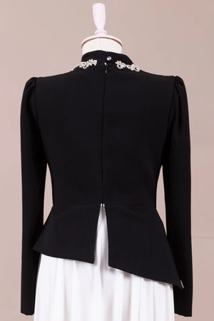 Jamila Tesettür Abiye - FioraofDress - tesettur - abiye - Siyah Beyaz - 38 - hijab - evening - dress