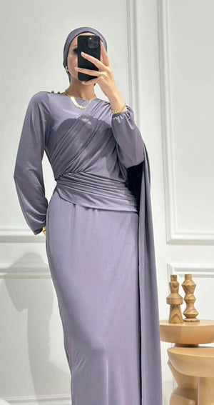 Jarse Tesettür Abiye - FioraofDress - tesettur - abiye - 36 - violet - hijab - evening - dress