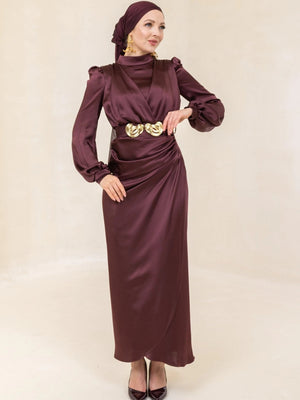 Kamer Tesettür Abiye - FioraofDress - tesettur - abiye - 44 - BORDO - hijab - evening - dress