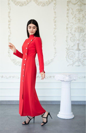 Kristal Kalem Tesettür Elbise - FioraofDress - tesettur - abiye - 46 - hijab - evening - dress