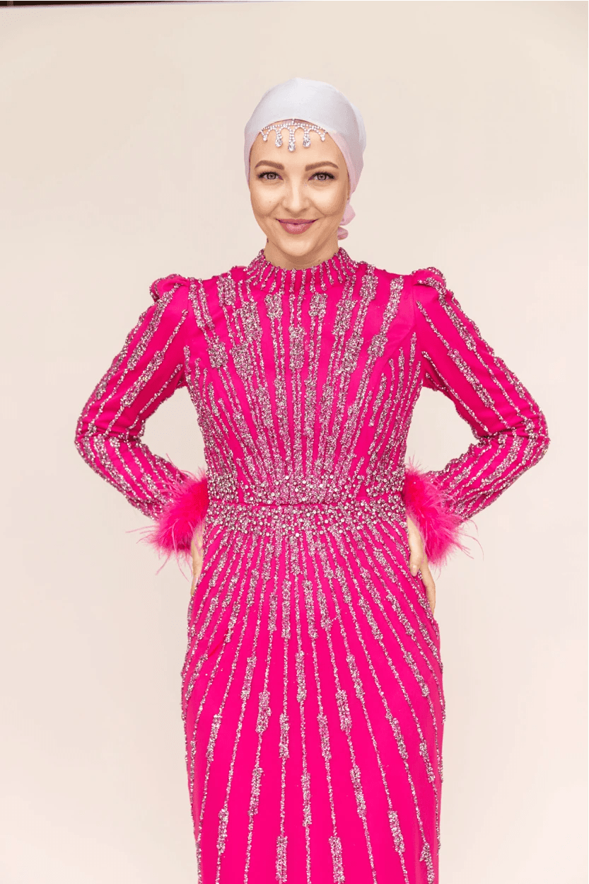 Lamira Tesettür Abiye - FioraofDress - tesettur - abiye - 48 - FUŞYA - hijab - evening - dress