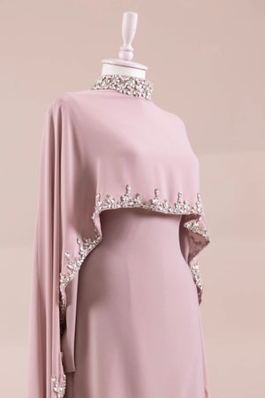Layali Tesettür Abiye - FioraofDress - tesettur - abiye - Pudra - 40 - hijab - evening - dress