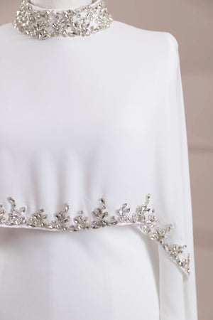 Layali Tesettür Abiye - FioraofDress - tesettur - abiye - Beyaz - 40 - hijab - evening - dress