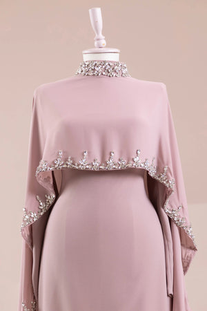 Layali Tesettür Abiye - FioraofDress - tesettur - abiye - Pudra - 40 - hijab - evening - dress