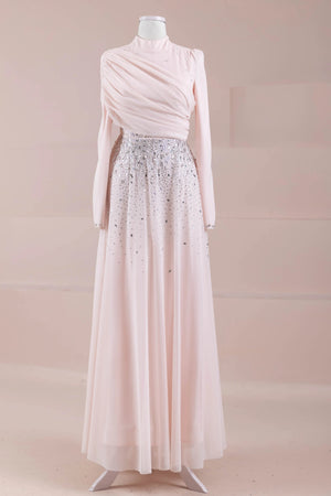 Levia Tesettür Abiye - FioraofDress - tesettur - abiye - krem - 36 - hijab - evening - dress