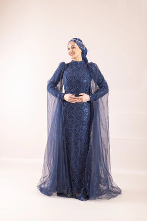 Leydi Tesettür Abiye - FioraofDress - tesettur - abiye - lacivert - 36 - hijab - evening - dress