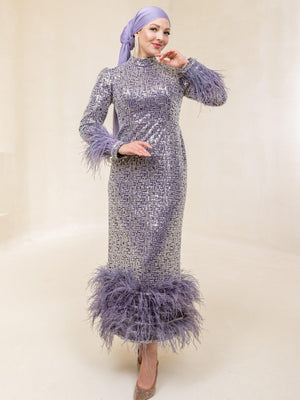 Leyna Tesettür Abiye - FioraofDress - tesettur - abiye - Lavanta - 42 - hijab - evening - dress