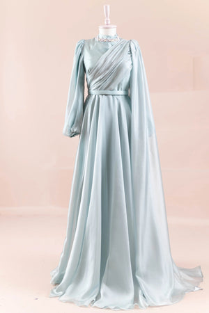 Liora Tesettür Abiye - FioraofDress - tesettur - abiye - mint - 38 - hijab - evening - dress